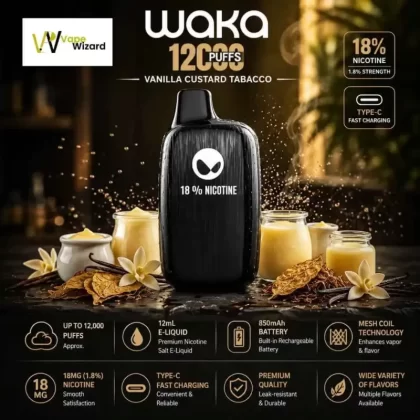 Waka Nova 12000 Puffs 18mg Disposable Vape in the UAE - Vapewizarddxb