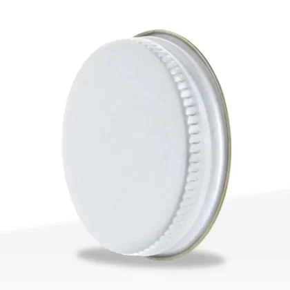 Metal Caps | Ridged Lid w/ Plastisol Liner | 43mm – White