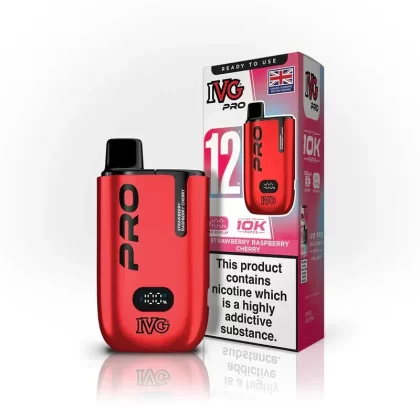 IVG Pro 12 Zero Nicotine Vape Kit Strawberry Raspberry Cherry - Strength#0mg