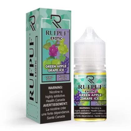 RufPuf Exotic Green Apple Grape Ice Nic Salt – 30ml - Vape Product, Vape Product