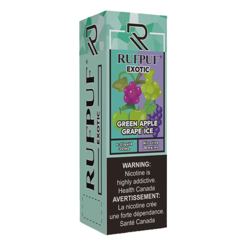 RufPuf Exotic Green Apple Grape Ice Nic Salt – 30ml - Vape Product, Vape Product - Image 3
