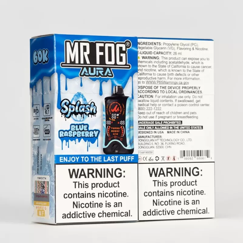 Mr Fog Aura Splash Edition 60K Disposable Vape – 26mL USB-C - Blaze Dew, Blue Coconut; Blaze Dew, Blue Coconut (7E2936) - Image 2