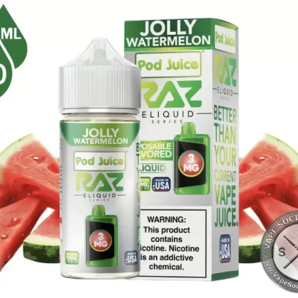 Jolly Watermelon Pod Juice x RAZ 100ml - Vape Product, Vape Product