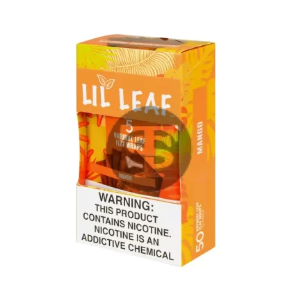 Lil Leaf Natural Flat Wraps 10 packs of 5, Mango