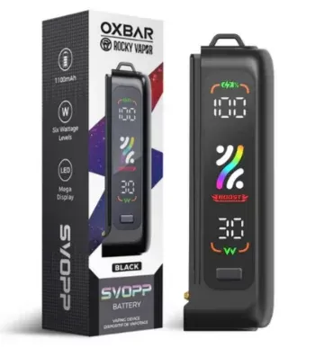 Rocky Vapor Oxbar Svopp 1100Mah Battery - COLOR#BLACK>GUNMETAL (98C1ED)