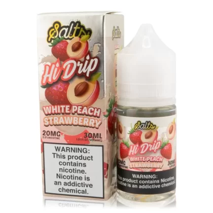Hi-Drip White Peach Strawberry Salts - Nic Level#20mg>50mg