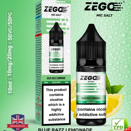 Zego Blue Razz Lemonade Nic Salt Vape Juice - 10 Pack