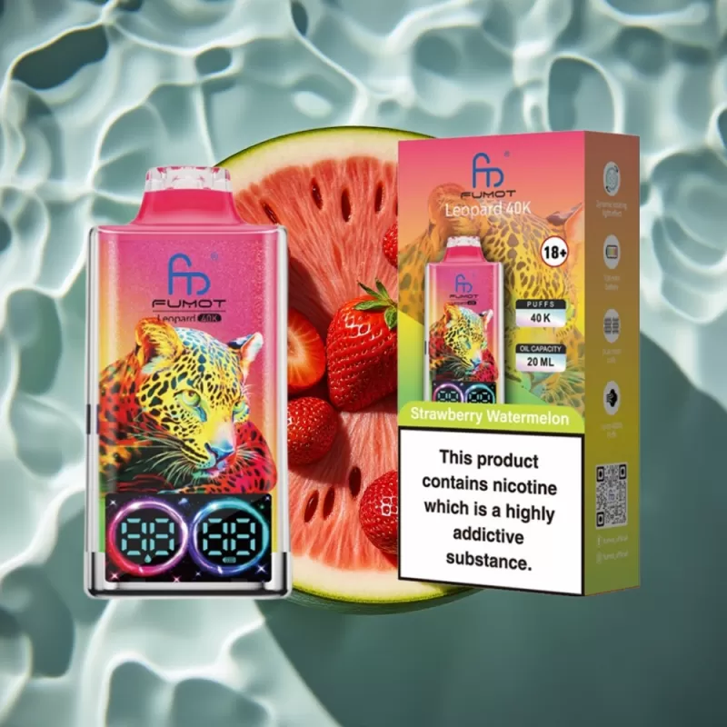 Fumot Leopard 40K Puffs Dual Mesh Disposable Vape – Strawberry Watermelon, 700mAh, Type-C - Bangvapeaustralia - Image 2