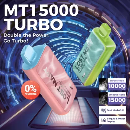 Lost Mary MT15K Turbo ZERO NICOTINE Disposable Device – 15000 Puffs - Winter Mint 0%