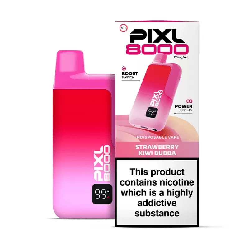 Pixl 8000 Prefilled Pod Kit Strawberry Kiwi Bubba - Nicotine Strength#20mg (0E2658)