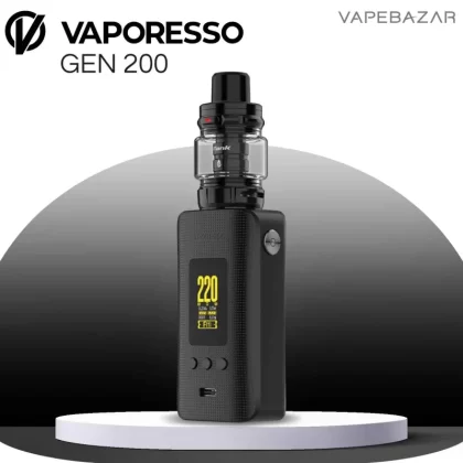 Vaporesso GEN 200 iTANK 2 Edition – Black - 2x 18650 Batterien (nicht im Lieferumfang enthalten) / 8ml / 5-220 Watt / 145.8 x 44 x 29 mm / Von oben / Black