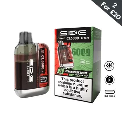 Strawberry Burst – SKE Crystal CL6000 Pre-filled Pod Kit