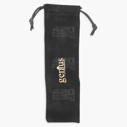 GENIUS PIPE | Original Genius Carrying Pouch | 6.5in Long – Velvet – Black & Gold