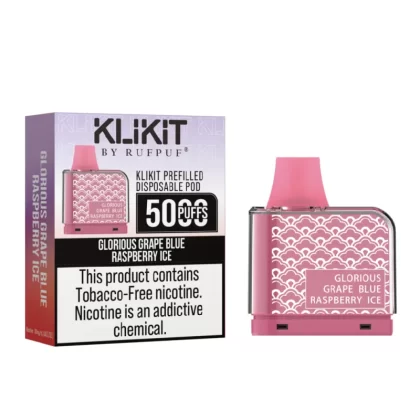 Rufpuf Klikit Pod 5000 Glorious Grape Raspberry Ice Disposable Vape 50mg – Non Refillable Pod