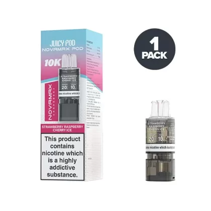 Strawberry Raspberry Cherry Ice Juicy Pod Novamax 10K Prefilled Pods