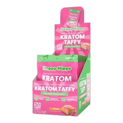 Happy Hippo Kratom Extract Taffy – 20mg Mitragynine - size flavors#Lime Margarita (6 pc)>Toffee Bag (6 pc)>Mocha Bag (6 pc)>Lime Margarita (12 bags - 72 pc)>Toffee Box (12 bags - 72 pc)>Moch