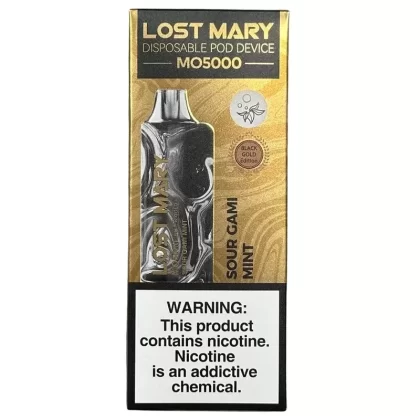 Lost Mary MO5000 – Sour Gami Mint – Black Gold Edition - Ejuicewarehouse