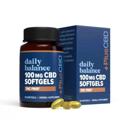 PlusCBD Daily Balance 100mg CBD Softgels, Isolate THC-Free 30ct 3000mg CBD