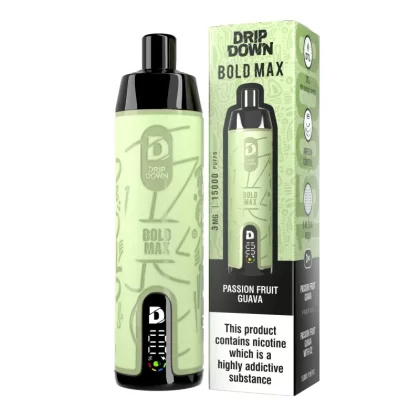 Drip Down Bold Max Passion Fruit Guava – 15000 Puffs 3mg DTL Disposable Vape