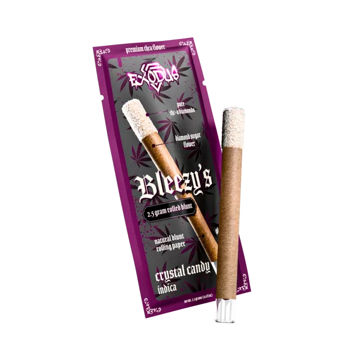 Exodus Bleezy’s THCa Diamonds Blunt 2.5g - strain#Crystal Candy (Indica)>Frisky Dragon (Sativa)>Red Mimosa (Hybrid)