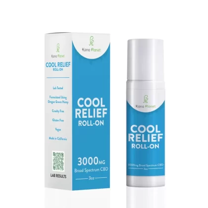 KANA PLANET COOL RELIEF ROLL-ON Broad Spectrum CBD - 2oz - 1000mg, 3oz - 3000mg