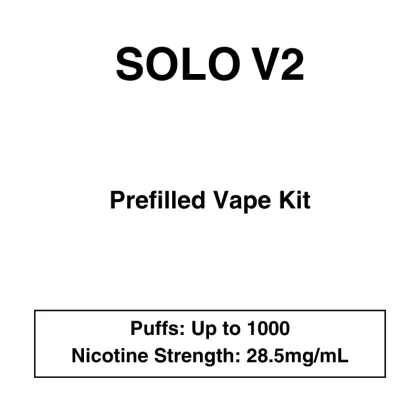Solo V2 – Prefilled Vape Kit – 28.5mg/mL Nicotine – Up to 1000 Puffs