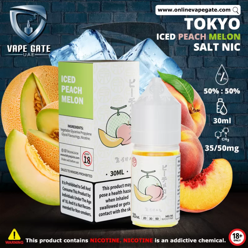 Tokyo Iced Peach Melon Saltnic 30ml - 30 mg / 30 ml