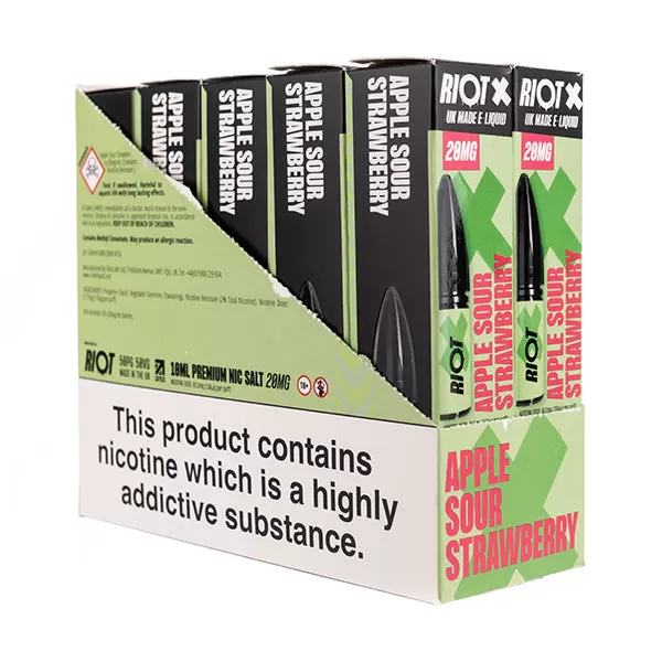Riot X Nic Salt E-Liquids - Pack of 10 - Blueberry Strawberry Watermelon / 5mg