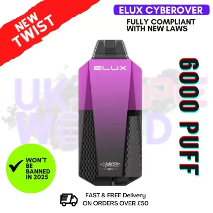 Blueberry Raspberry Elux CyberOver 6000 Puff 6K Pod Vape Kit