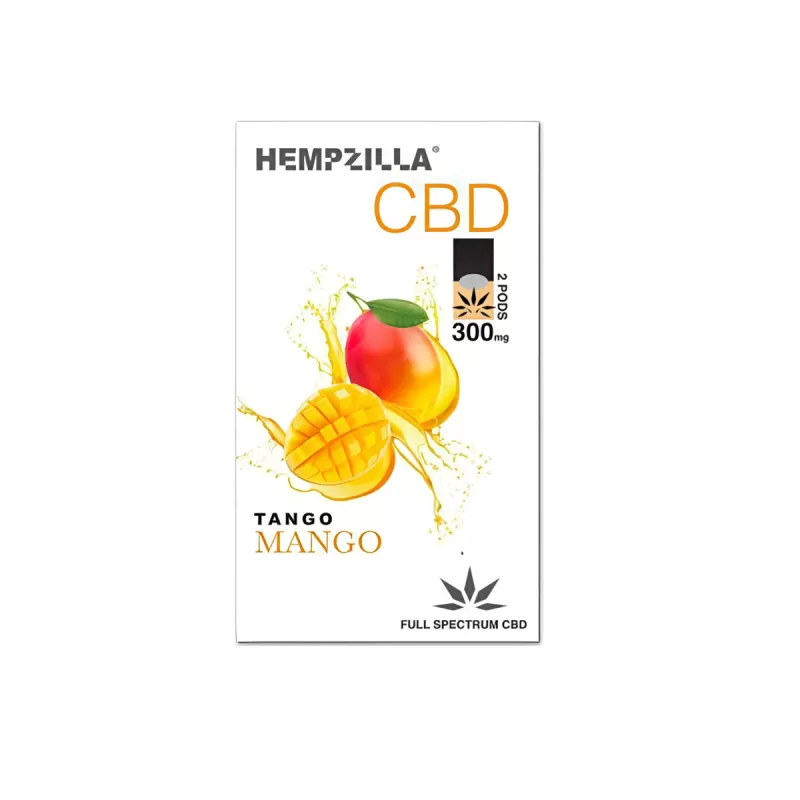 Hempzilla CBD Juul Compatible Pods 300mg 2-Pack – Tango Mango - Purecbdvapors