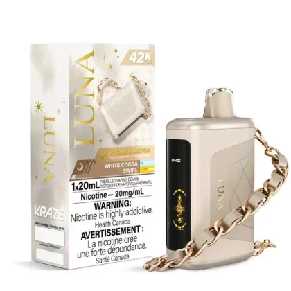Kraze Luna Disposable Vape – 42K Puffs – White Cocoa Swirl