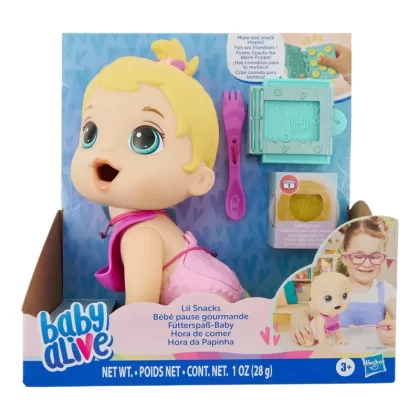 Baby Alive Lil Snacks Doll, Blonde, 8-in.