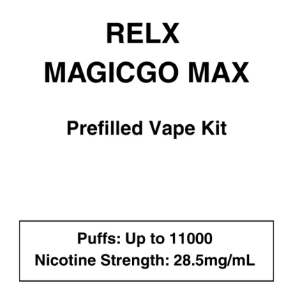 RELX – MagicGO Max Closed Pod Vape System – 11000 Puffs – 28.5mg/ml - Vapeys Co Nz