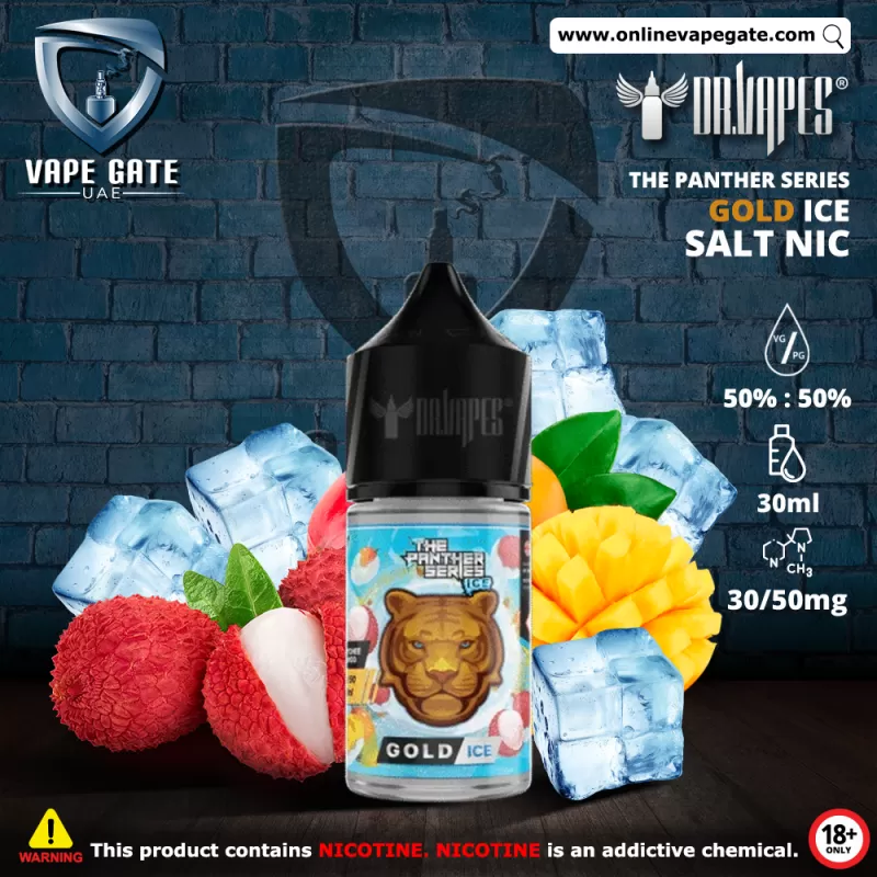 Gold Ice - The Panther Series Ice 30ml Saltnic by Dr. Vapes - 50 mg / 30 ml