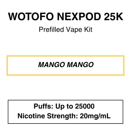 Wotofo – Nexpod 25K – Prefilled Vape Kit – Mango Mango