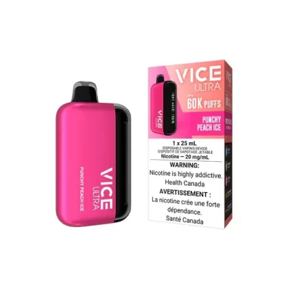 Vice Ultra 60K Disposable Vape – Punchy Peach Ice - Eliquidsupply