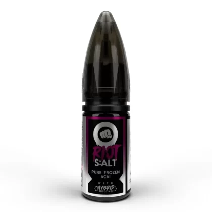 Riot Squad Black Edition Nic Salts 10ml - Flavour#Mango Vanilla Ice Cream>Passionfruit & Rhubarb>Pure Frozen Acai>Rich Black Grape>Sour Cherry & Apple>Ultra Peach Tea~Nic Salt Strength#5mg>1