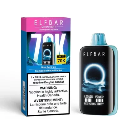 Elf Bar MoonNight Disposable Vape – 70K Puffs – Blue Razz Ice - Please Select#Ontario>Outside Ontario