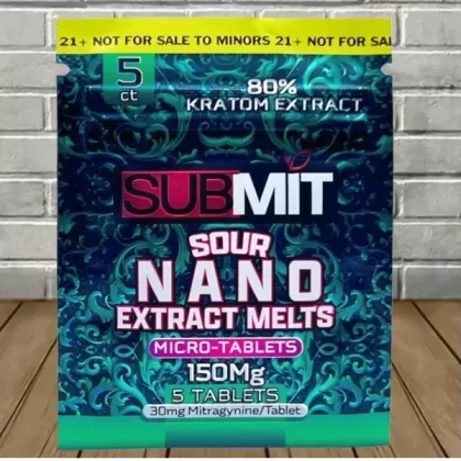 Submit Sour Green Nano Kratom Extract Melts 150mg - size#Single Pack>Full Case (20ct) (3722B9)