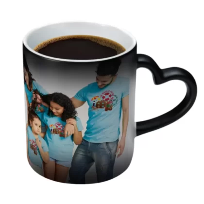 Custom Personalised Magic Photo Mug (Double sided same photo) with a heart-shaped handle - Made in USA, Free Fast Shipping - Double sided same photo / 300ml