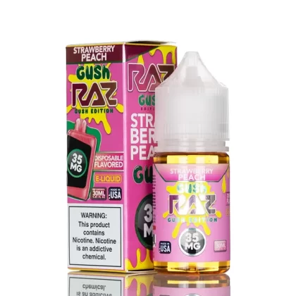 Pod Juice X RAZ Salt Nic - Strawberry Peach Gush - 30mL - 55mg