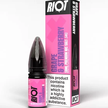 Grape & Strawberry Nic Salt E-Liquid - Riot X - 20mg - PG 50%