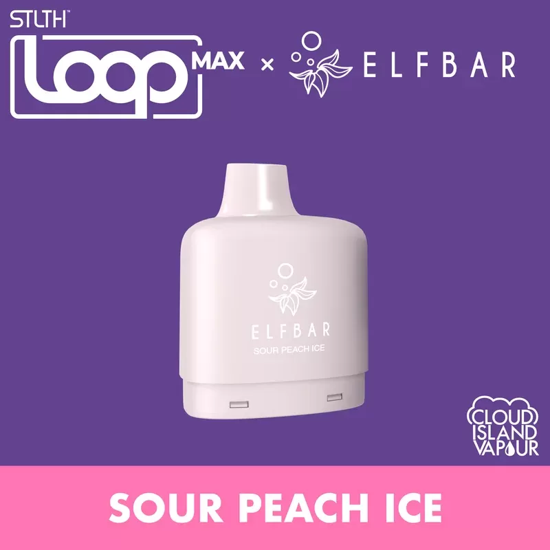 STLTH LOOP MAX X ELFBAR Pod Pack – Sour Peach Ice - Strength#20mg