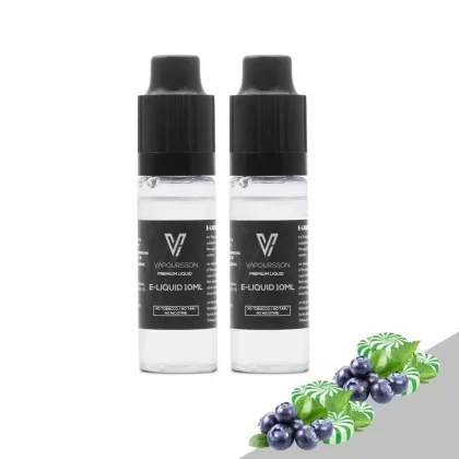 Vapoursson e-Liquid – Blueberry + Menthol 0mg 10ml Bottle x 2 Pack | Cigee