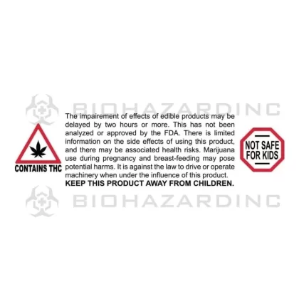 Massachusetts & Maine | “Not Safe For Kids” Labels | .75″ x .75″ – 1,000 Count