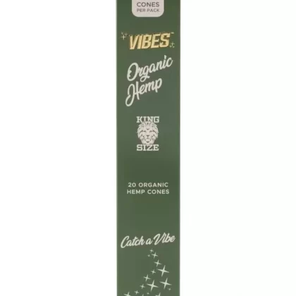 Vibes King Size Organic Hemp Pre Rolled Cones (20-Pack) - Ejuicewarehouse