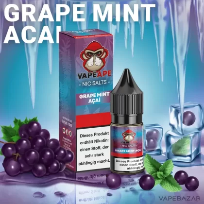VapeApe – Grape Mint Acai – Nic Salts - Vapebazar