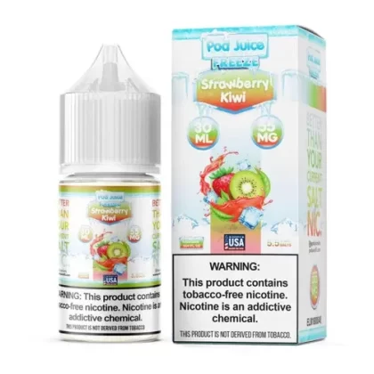 Pod Juice Salt Strawberry Kiwi Freeze Tobacco Free Nicotine E-Juice 30ml - Eliquidsupply