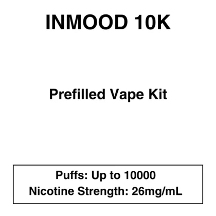 Inmood 10K – Prefilled Vape Kit – 26mg/mL Nicotine – Up to 10000 Puffs