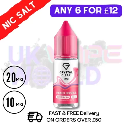 Crystal Clear ‘Mixed Berries’ Bar Nic Salt